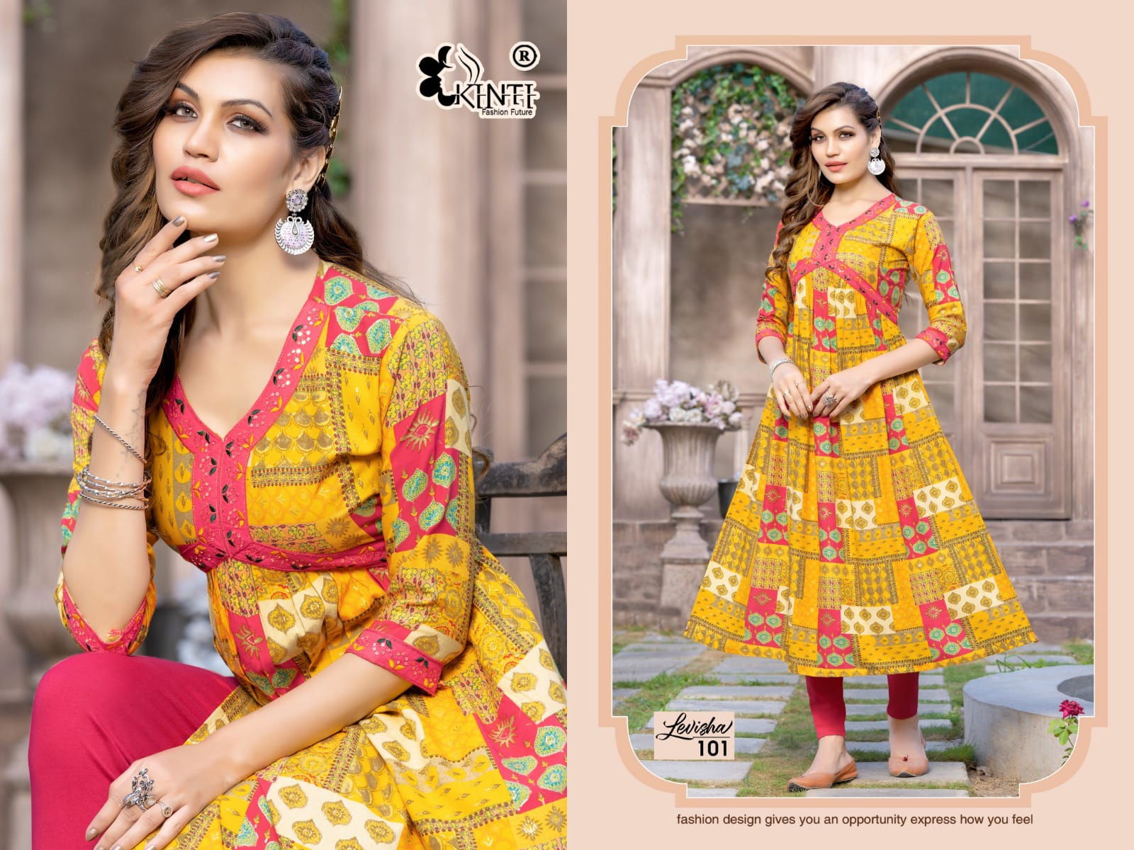 Levisha By Kinti Aliya Cut Printed Kurtis Catalog